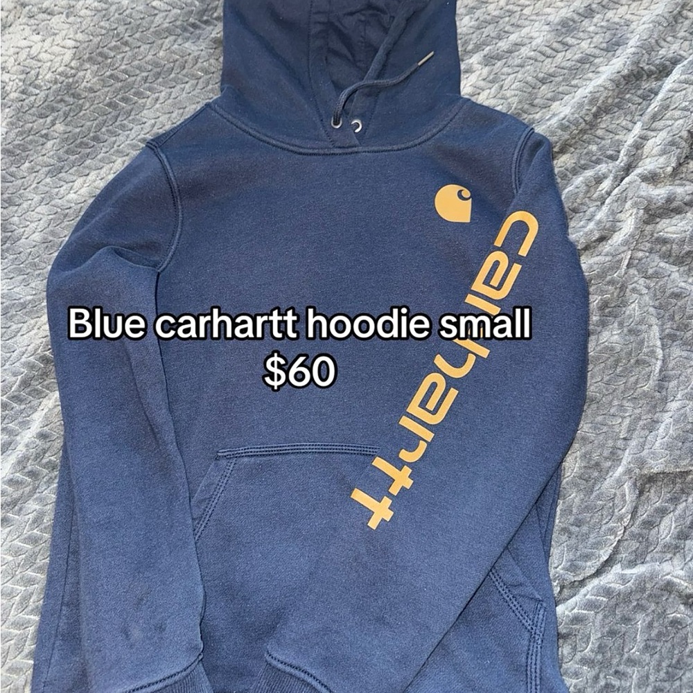 Carhartt Navy Hoodie with Gold Logo
